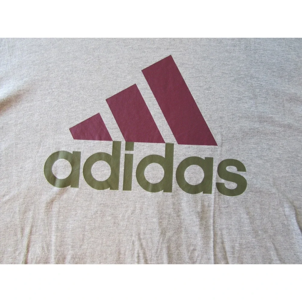 Adidas Amplifier Tee Shirt Mens 4XL Gray Maroon Olive Green Logo Short Sleeve